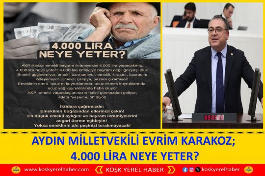 AYDIN MİLLETVEKİLİ EVRİM KARAKOZ;  4.000 LİRA NEYE YETER?