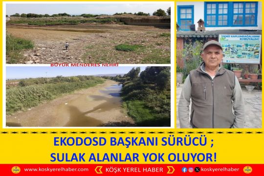 EKODOSD BAŞKANI SÜRÜCÜ ; SULAK ALANLAR YOK OLUYOR!