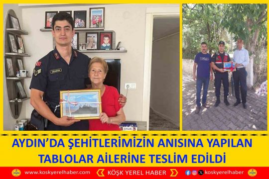 AYDIN’DA ŞEHİTLERİMİZİN ANISINA YAPILAN TABLOLAR AİLERİNE TESLİM EDİLDİ